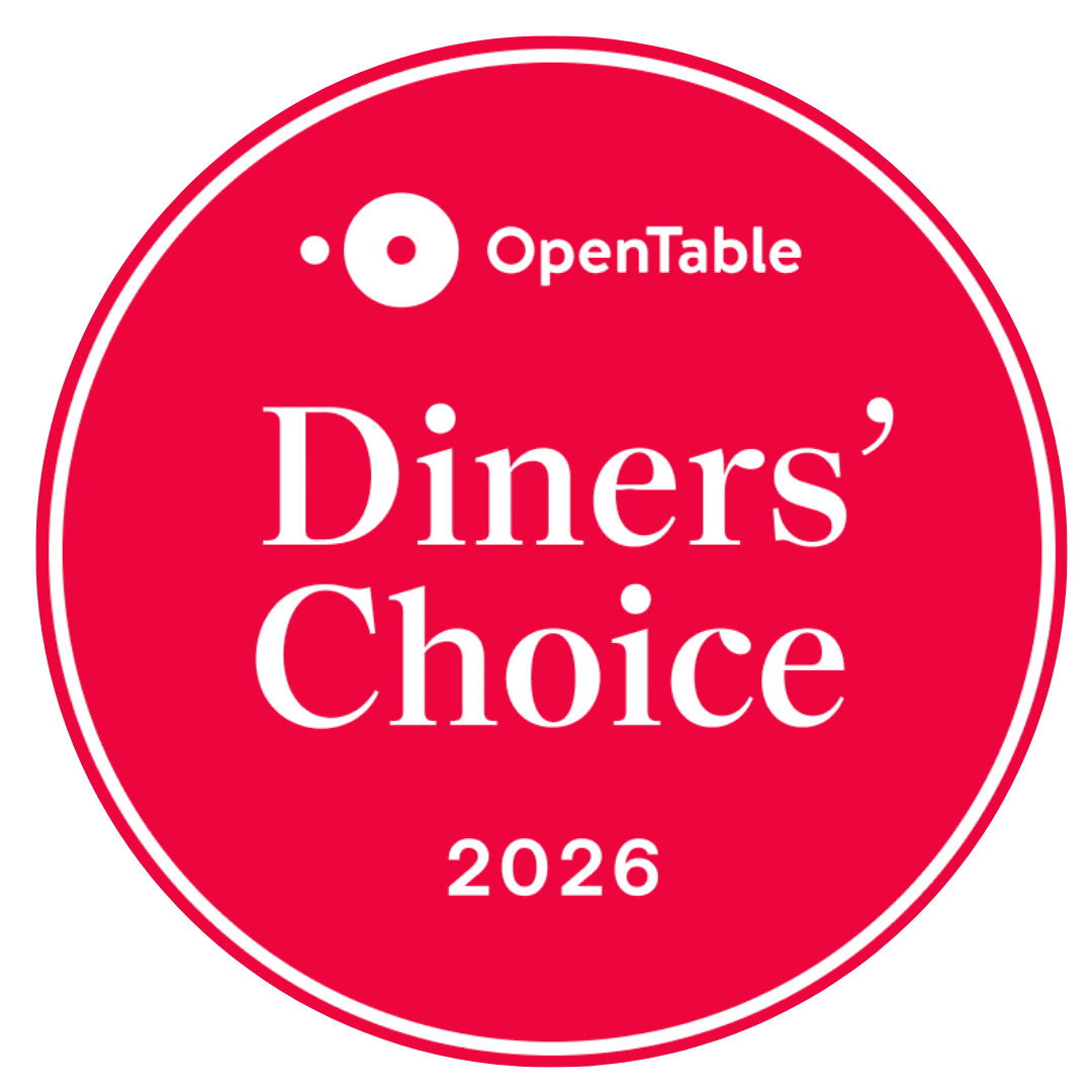 OpenTable Diners' Choice 2026 award badge in a red circular seal